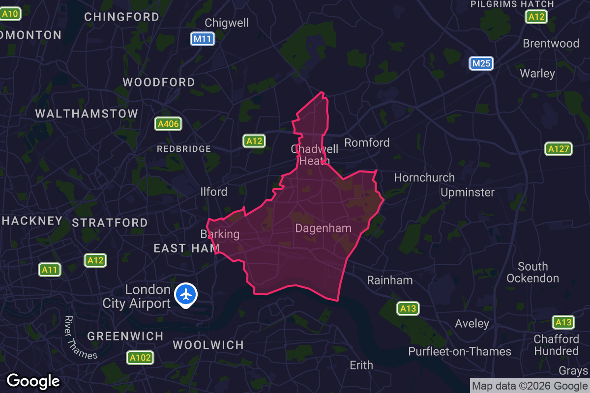 Map of Barking and Dagenham borough