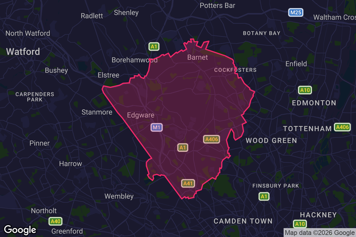 Map of Barnet borough