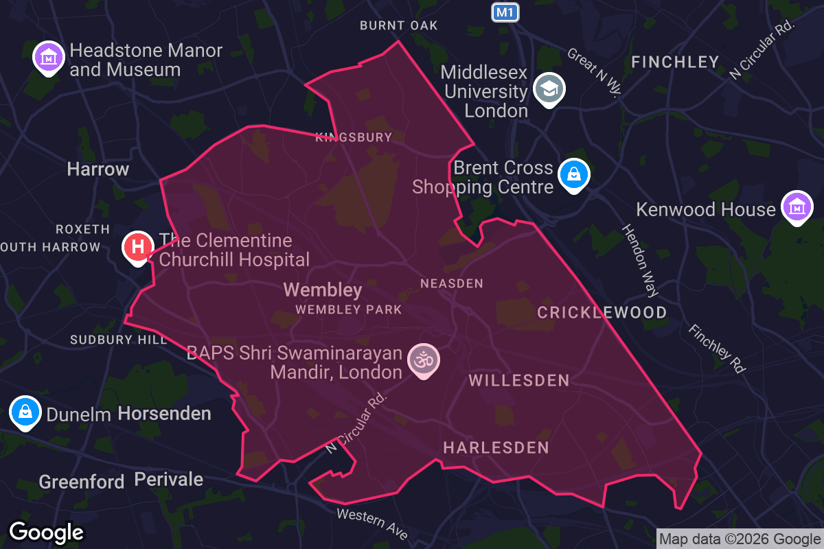 Map of Brent borough