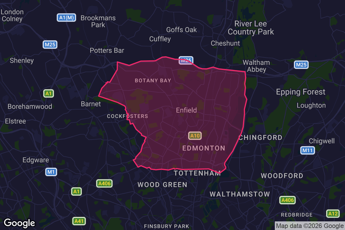 Map of Enfield borough