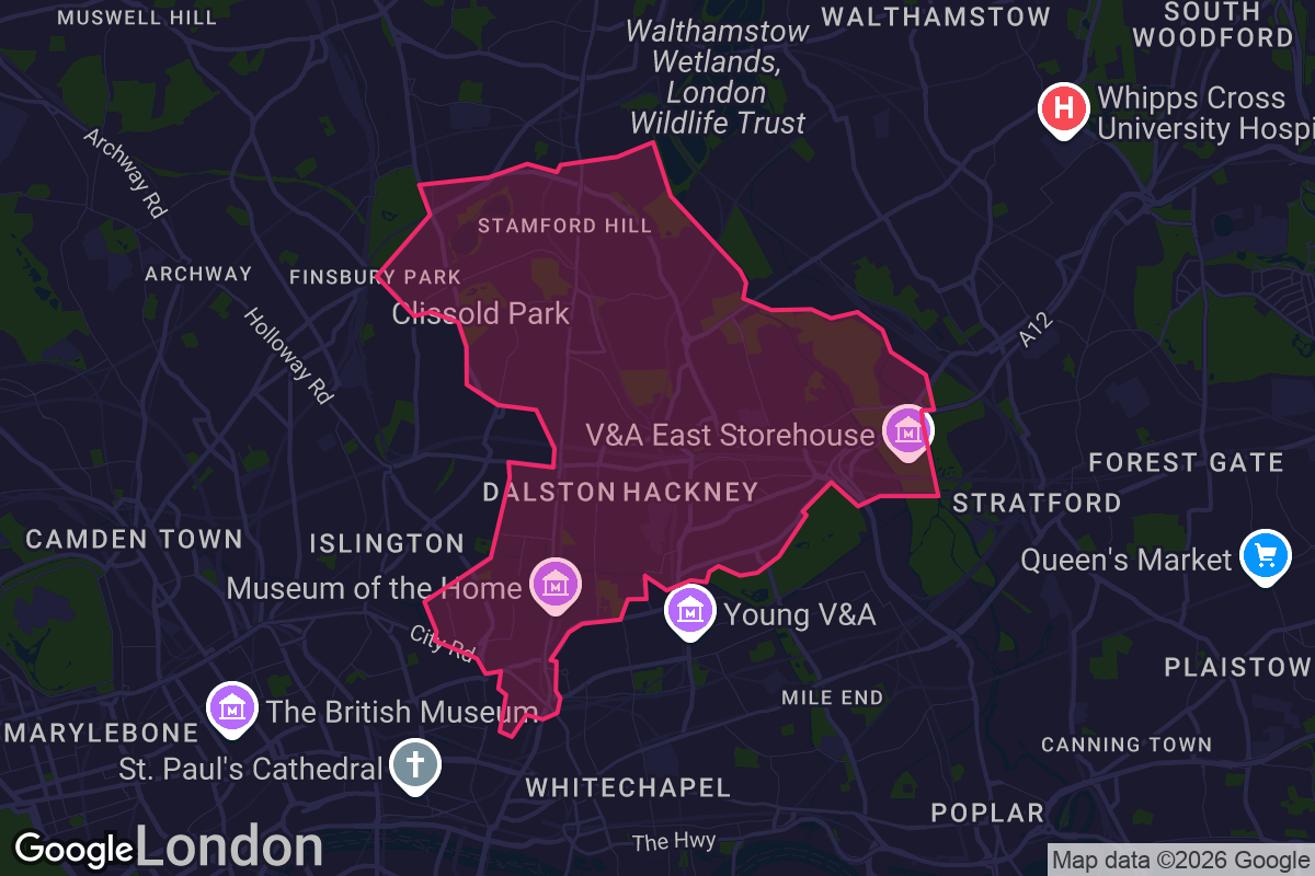 Map of Hackney borough