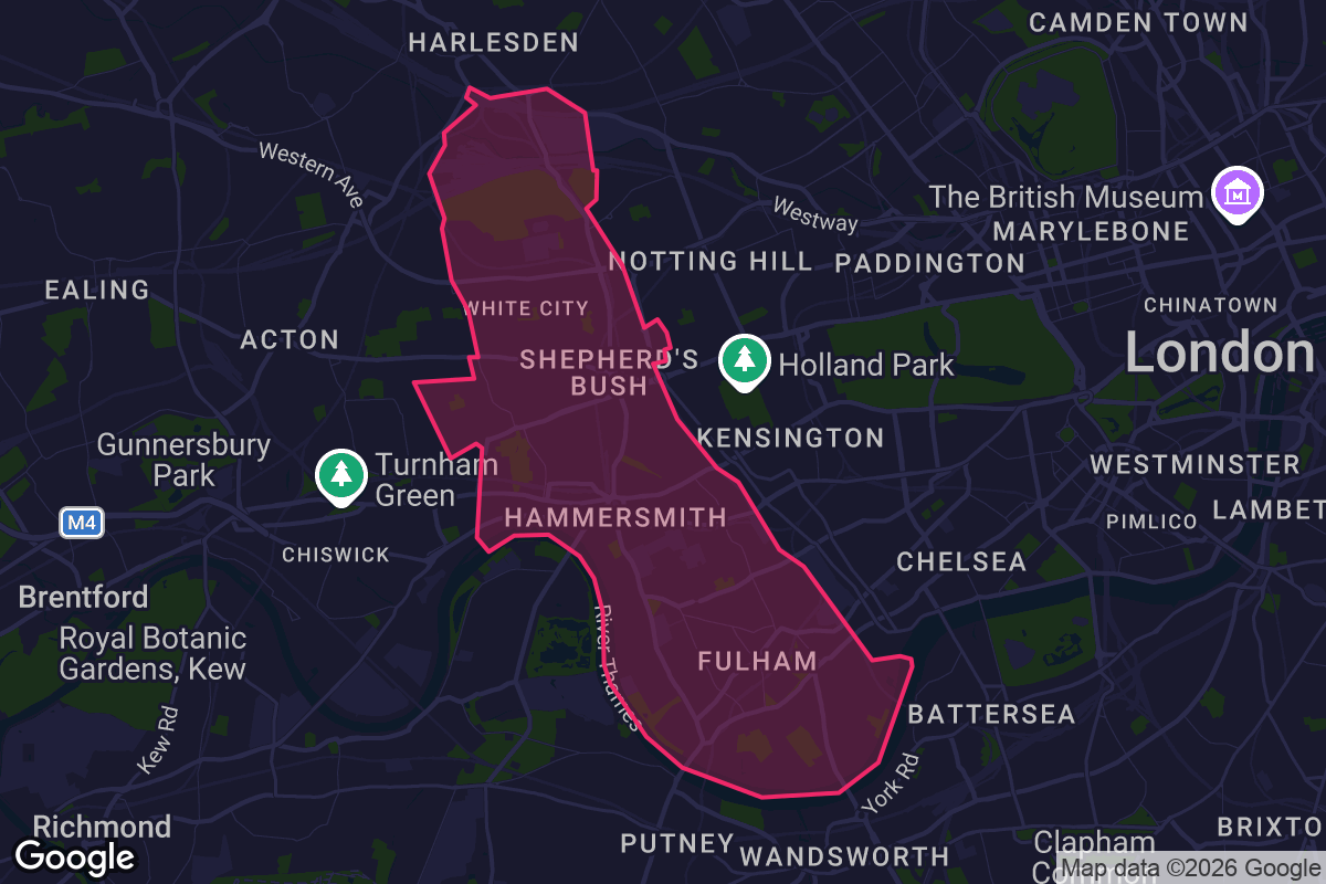 Map of Hammersmith and Fulham borough