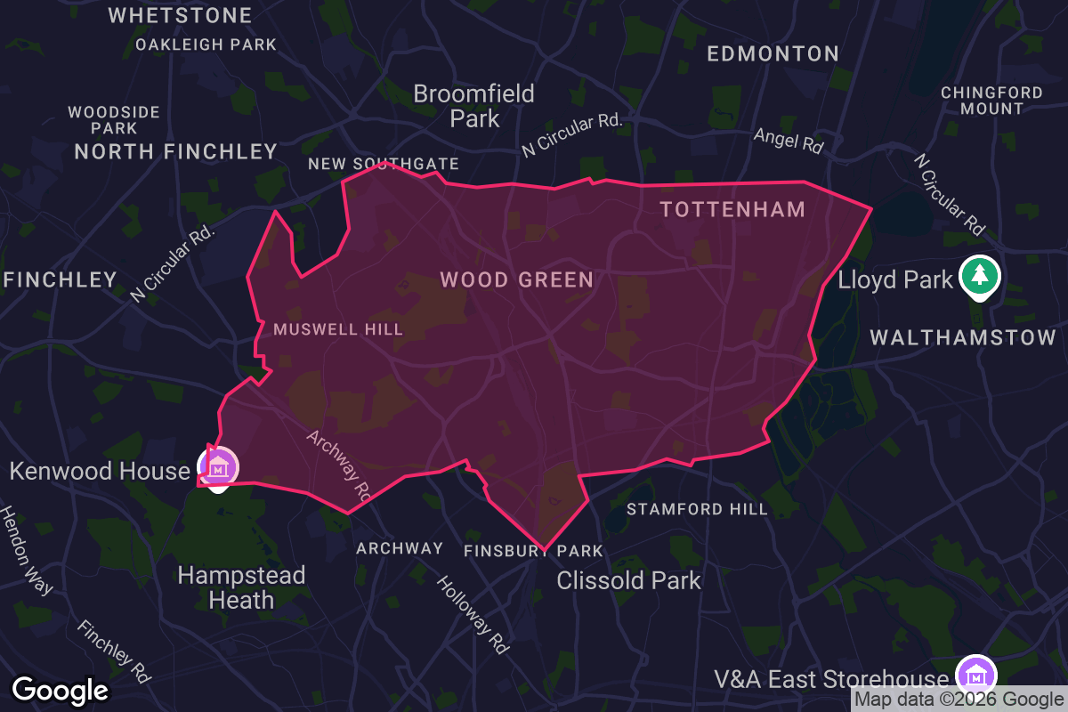 Map of Haringey borough