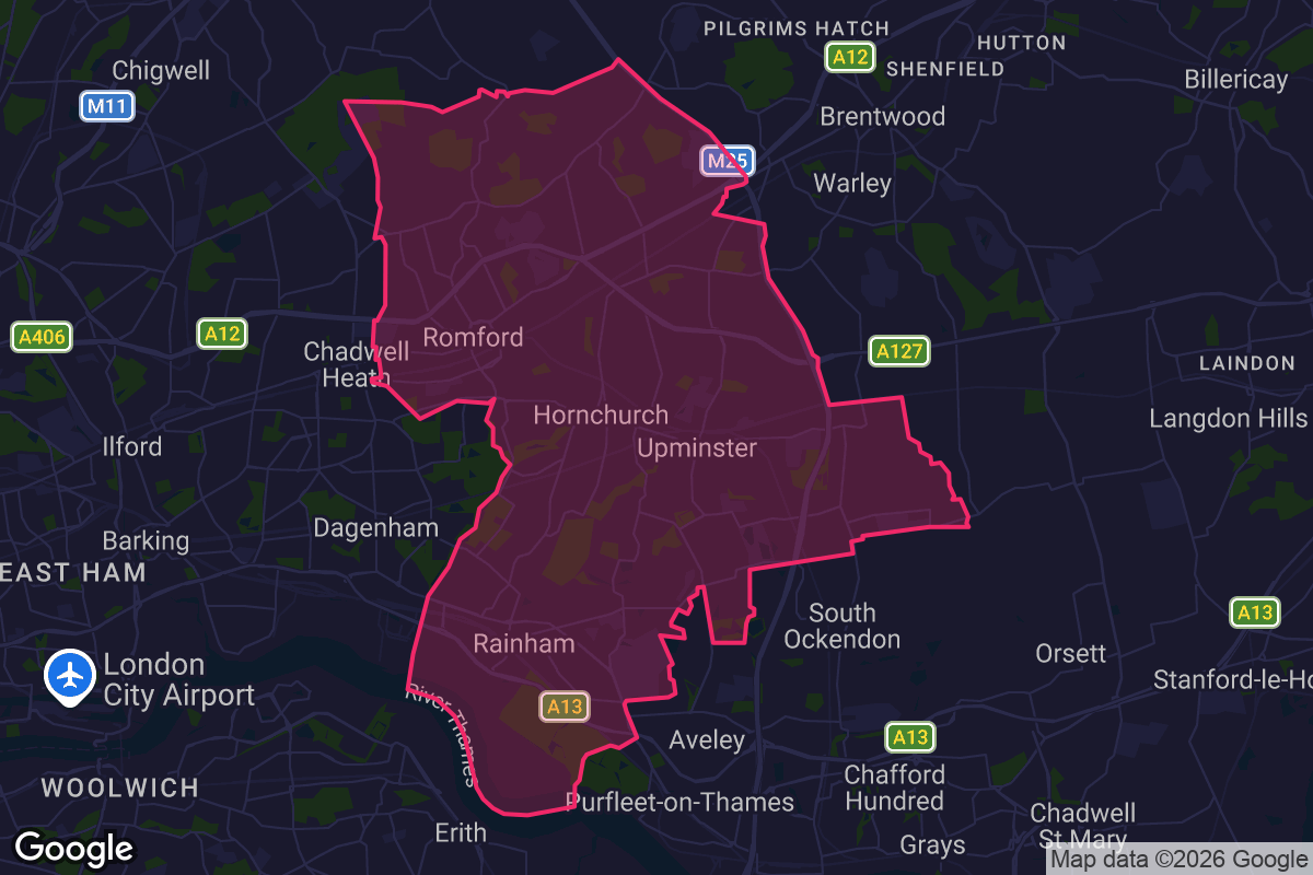 Map of Havering borough