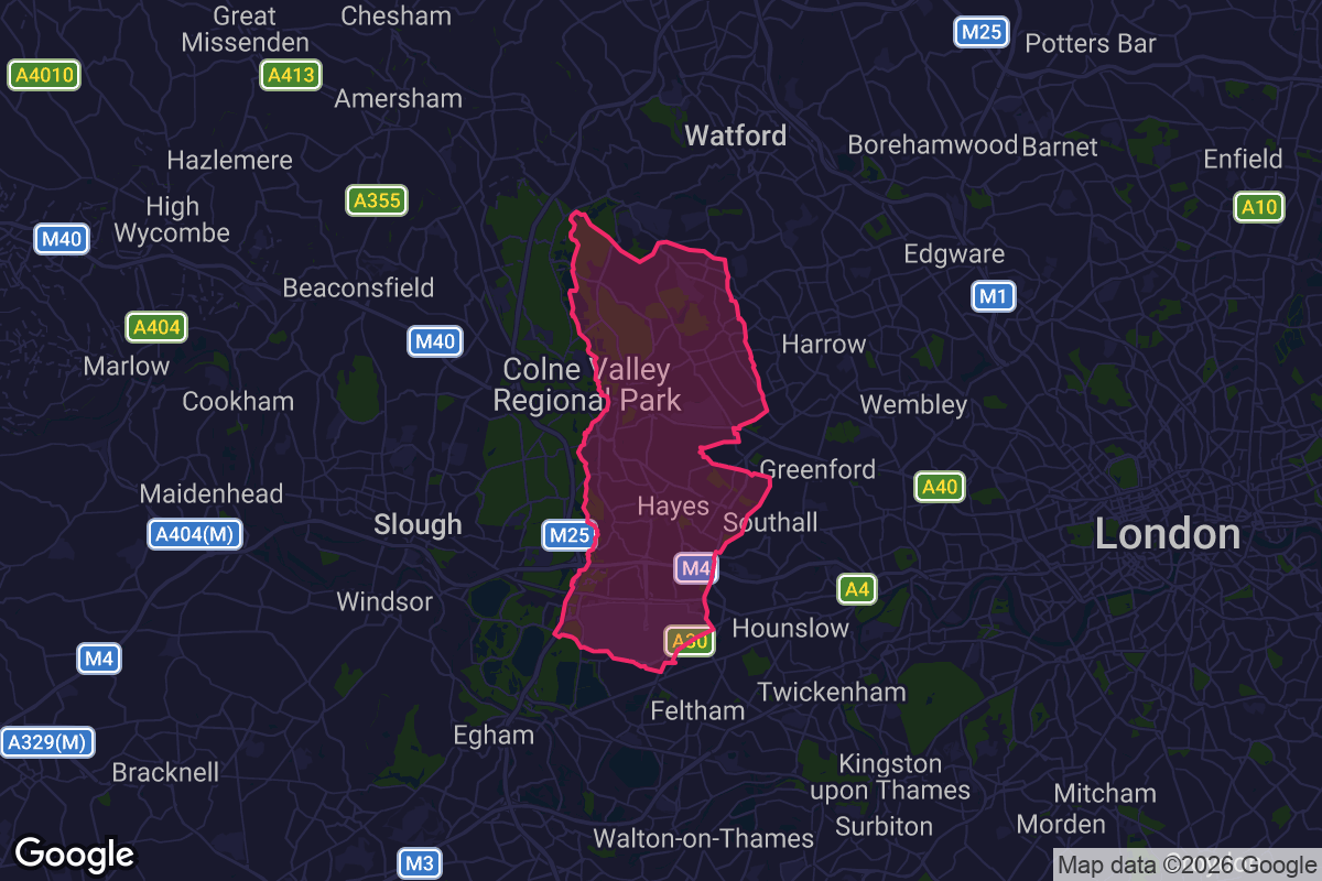 Map of Hillingdon borough