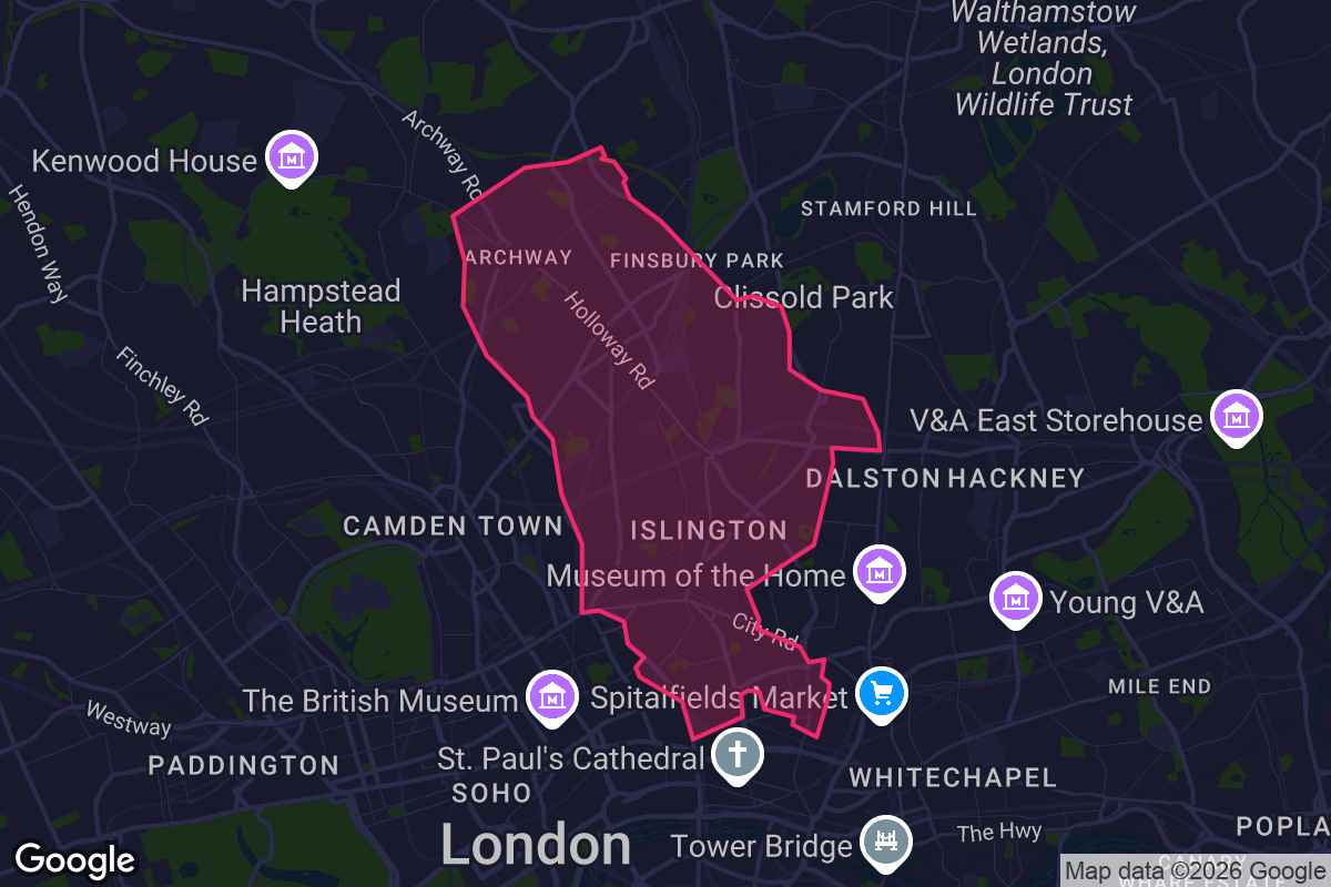 Map of Islington borough