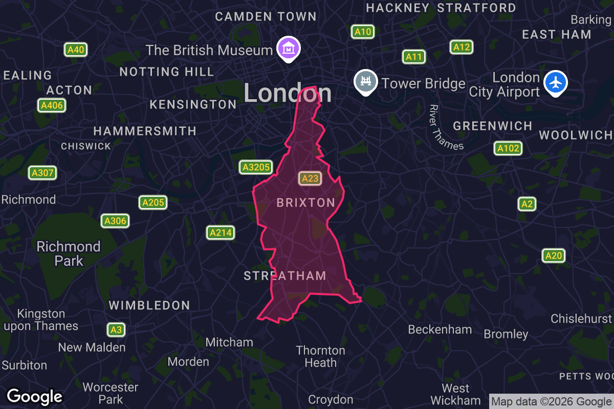 Map of Lambeth borough