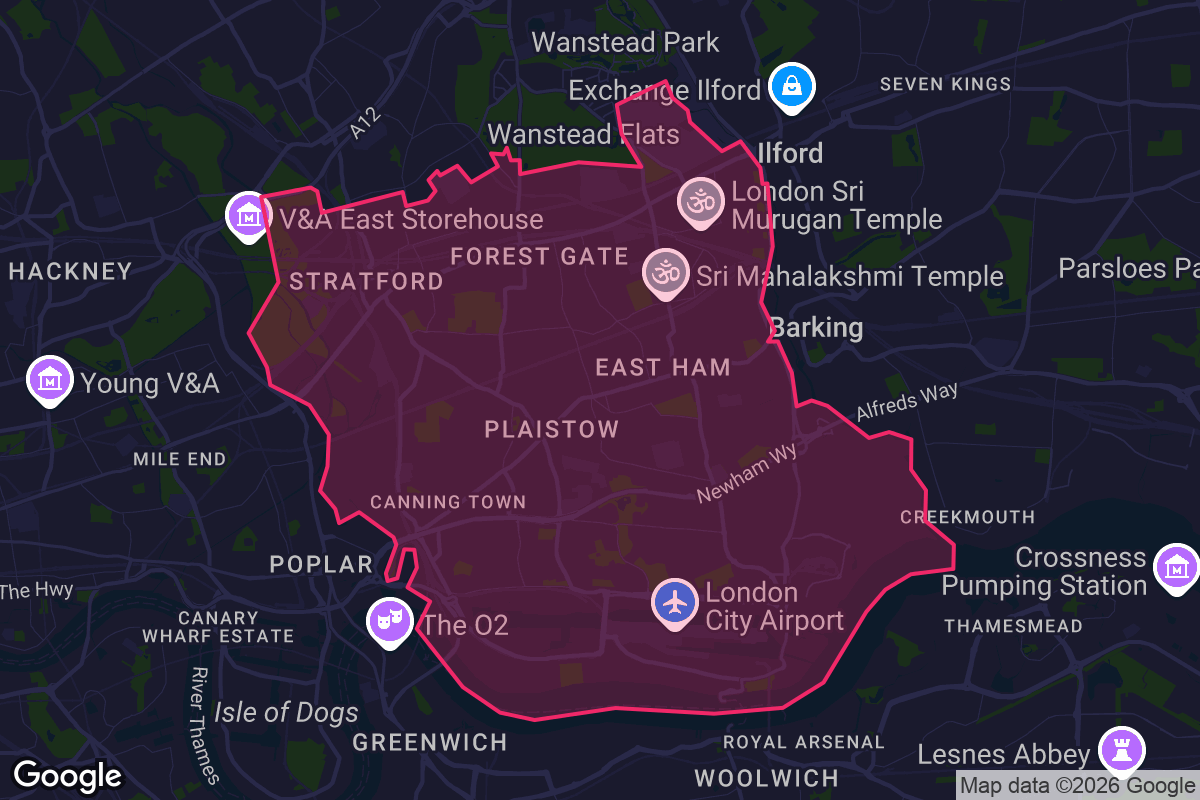 Map of Newham borough