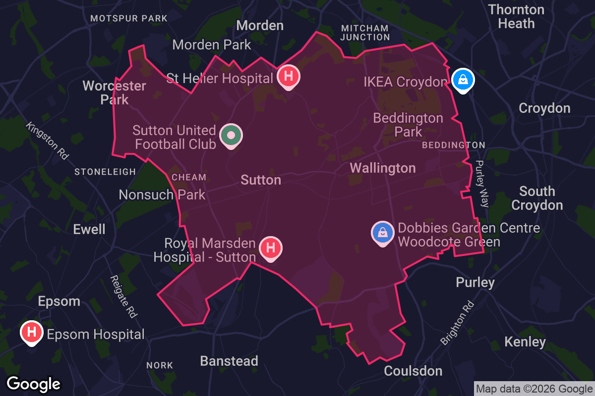 Map of Sutton borough