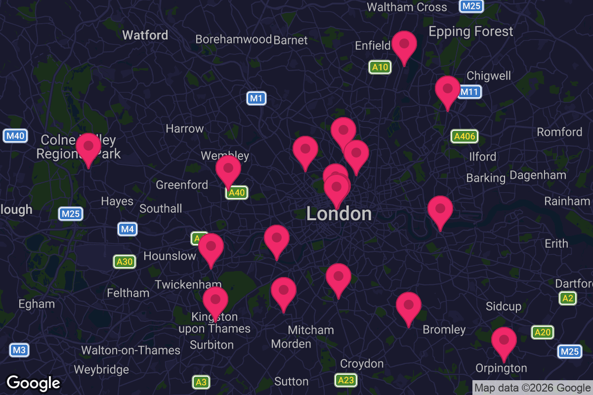 Map of ODEON cinema locations across London