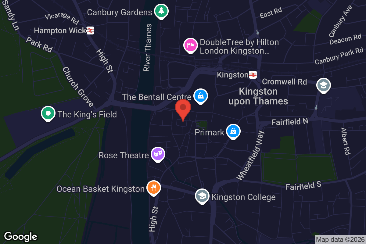 Map showing location of All Saints Kingston
