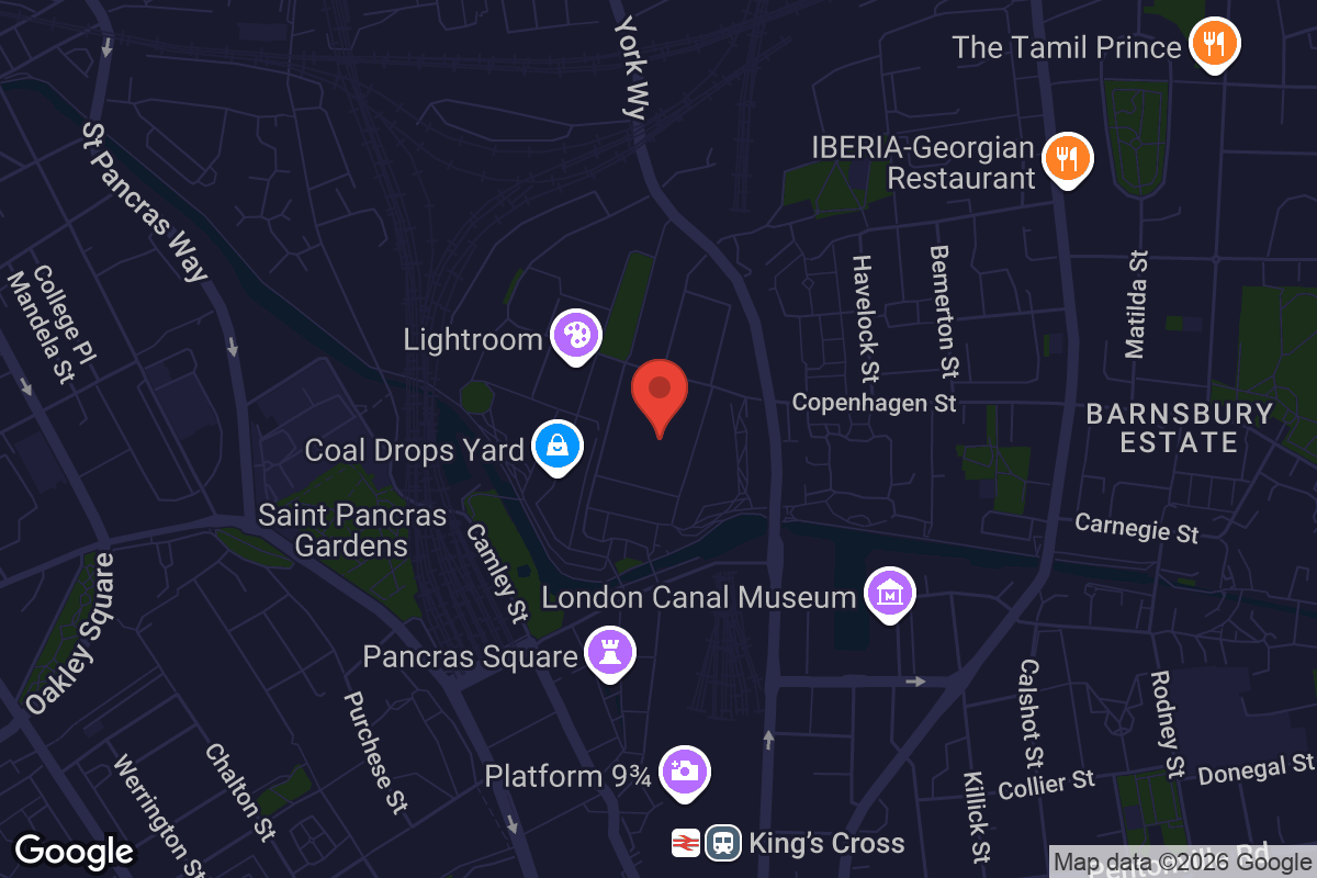 Map showing location of Central Saint Martins