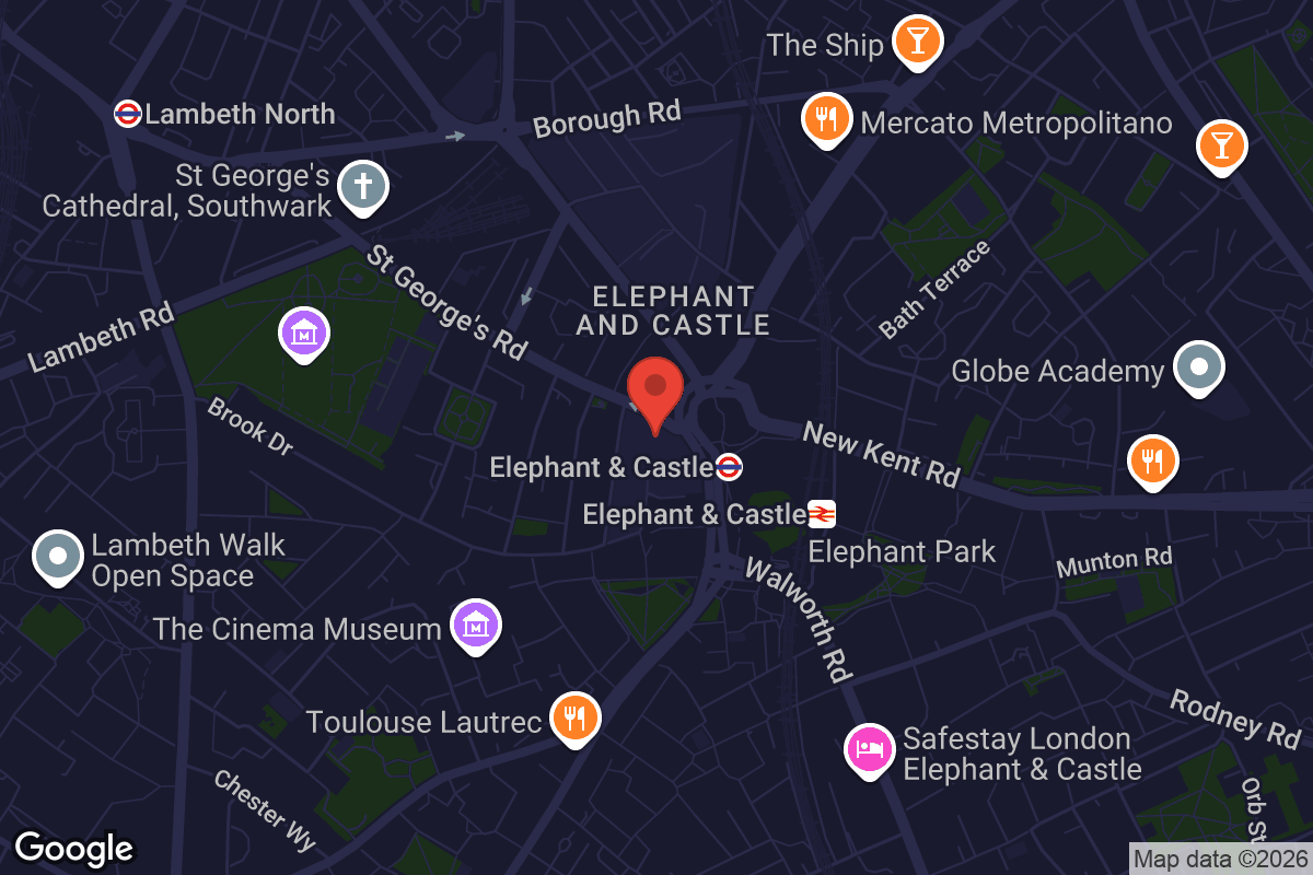 Map showing location of London College of Communication