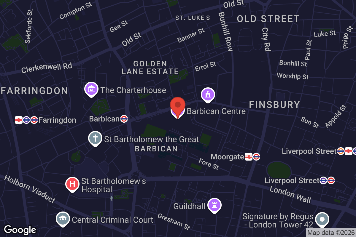 Map showing location of The Barbican