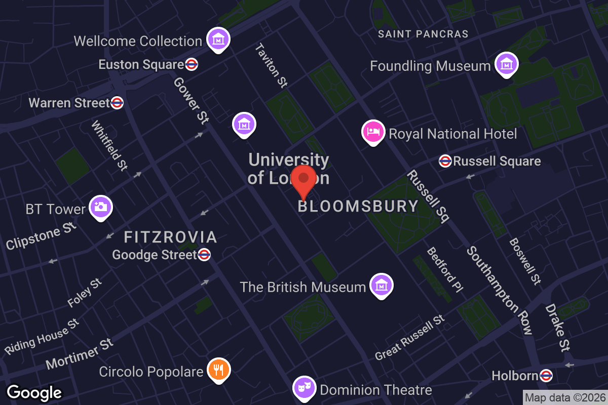 Map showing location of Birkbeck Central