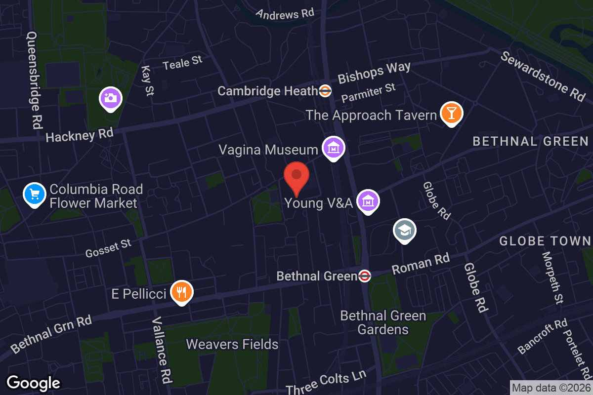 Map showing location of Bethnal Green Nature Reserve