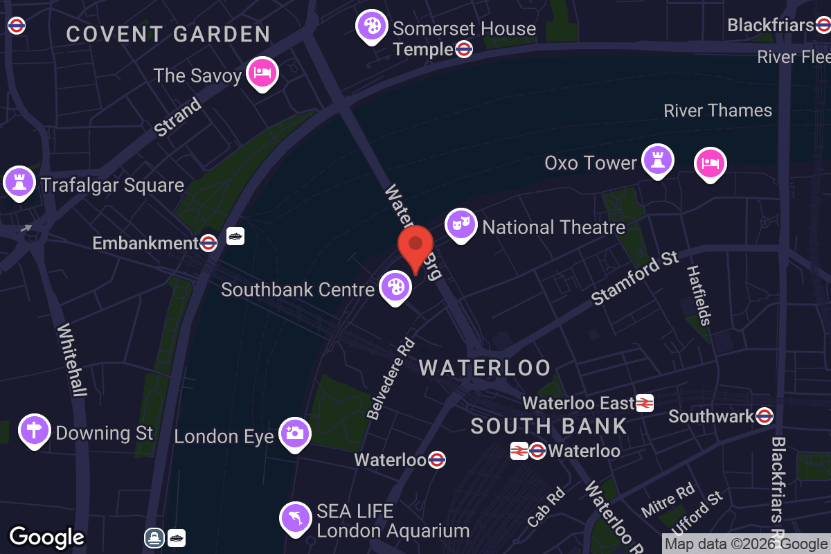 Map showing location of BFI Southbank