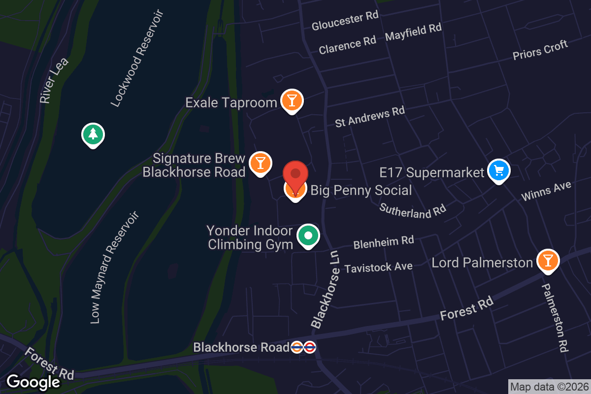 Map showing location of Big Penny Social
