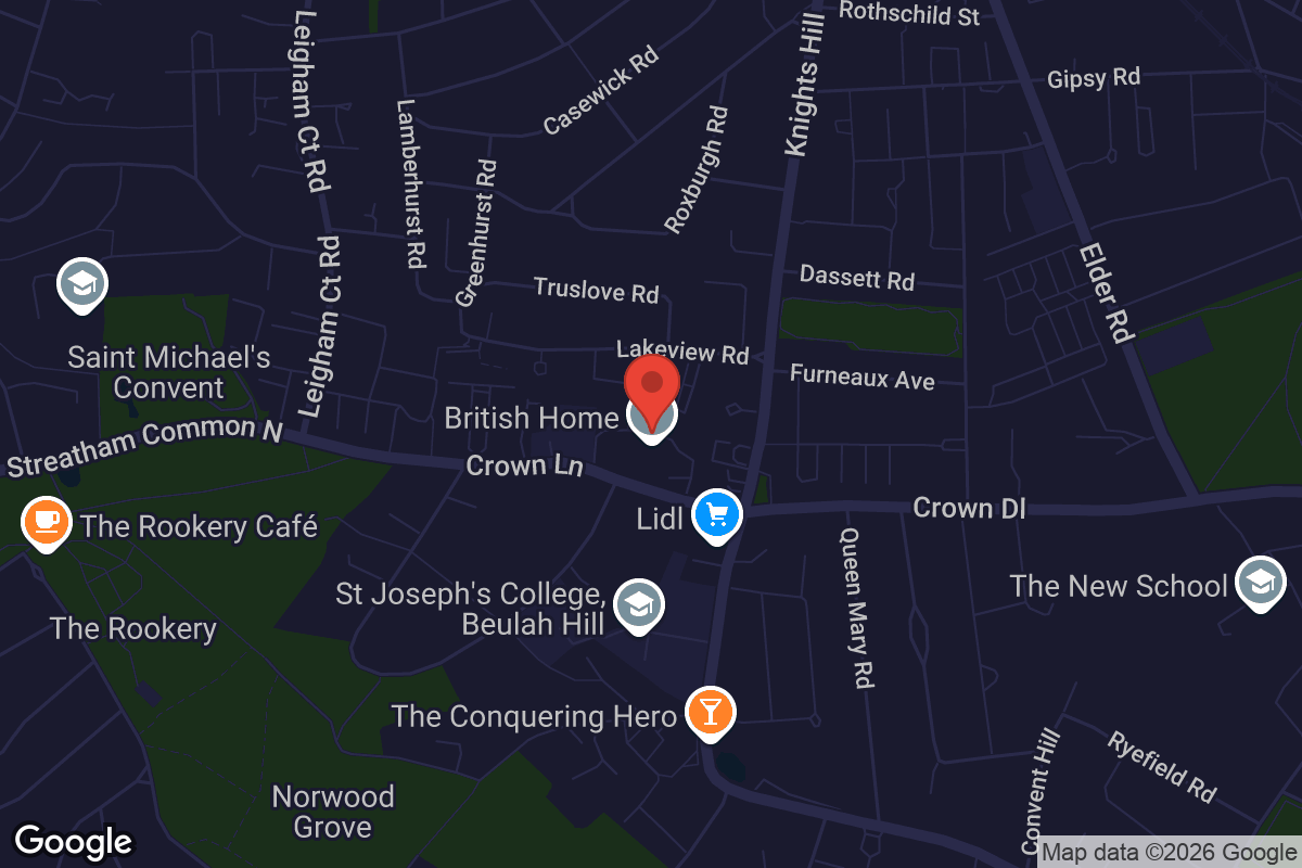 Map showing location of The British Home