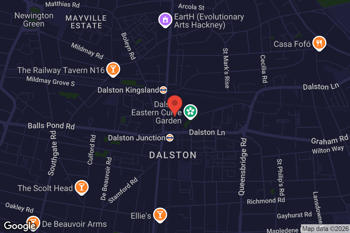 Map showing location of Cafe OTO