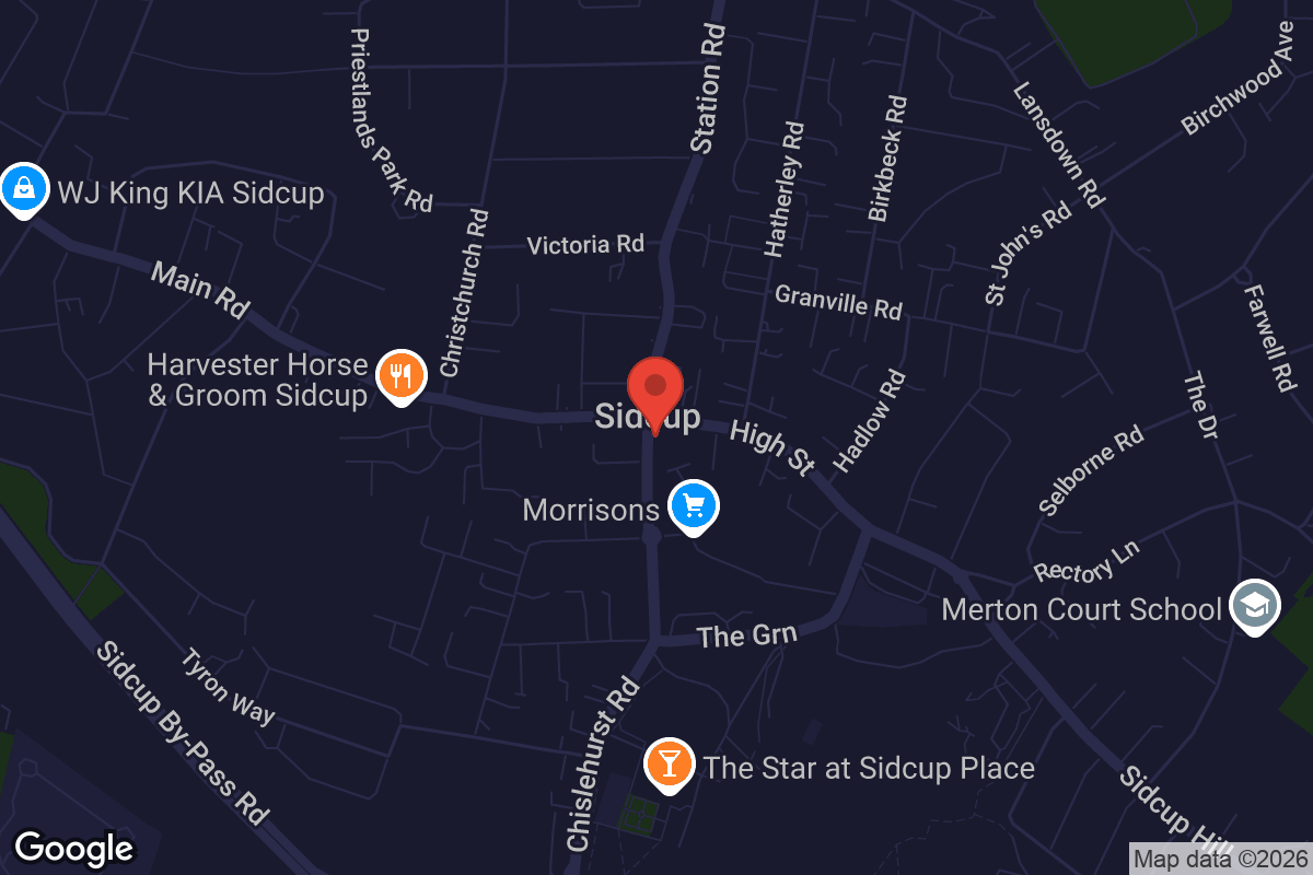 Map showing location of The Castle Sidcup