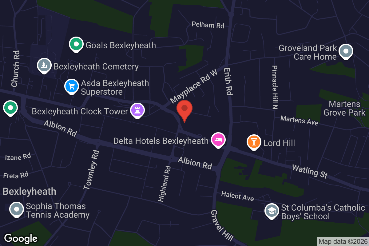 Map showing location of Cineworld Bexleyheath