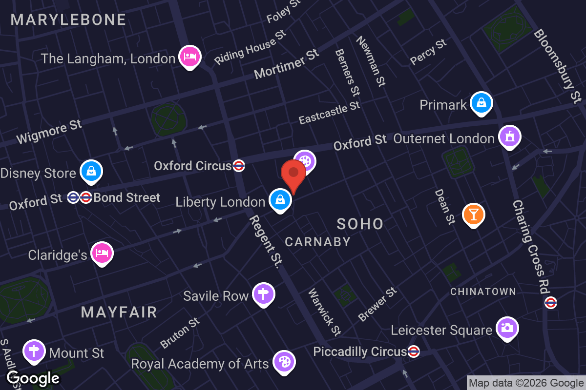 Map showing location of Courthouse Hotel Soho
