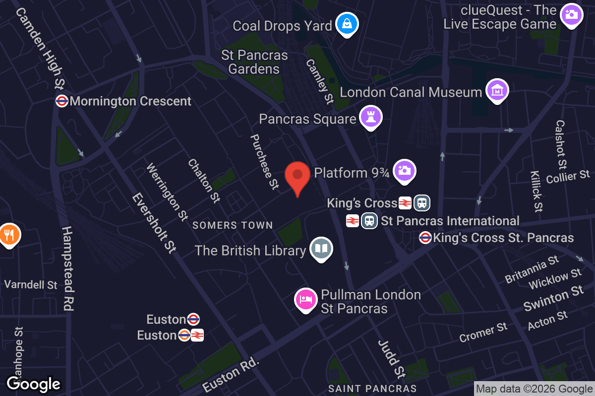 Map showing location of The Francis Crick Institute
