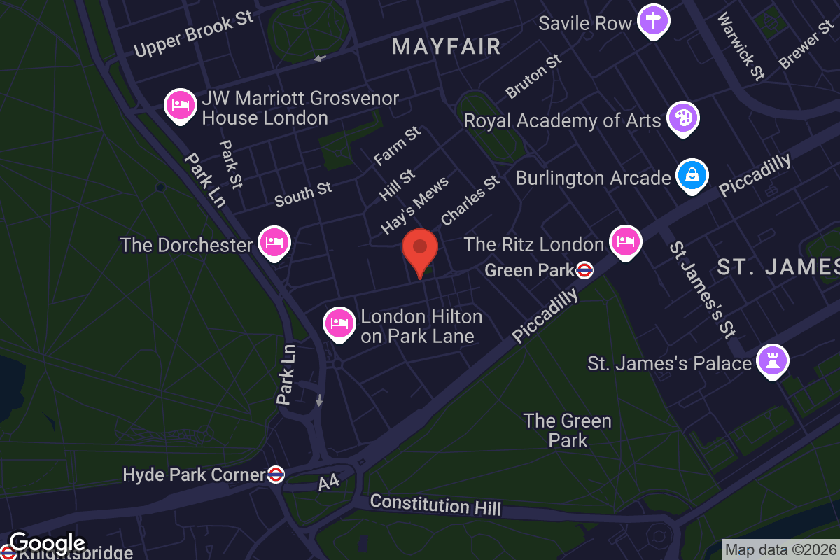 Map showing location of Curzon Mayfair