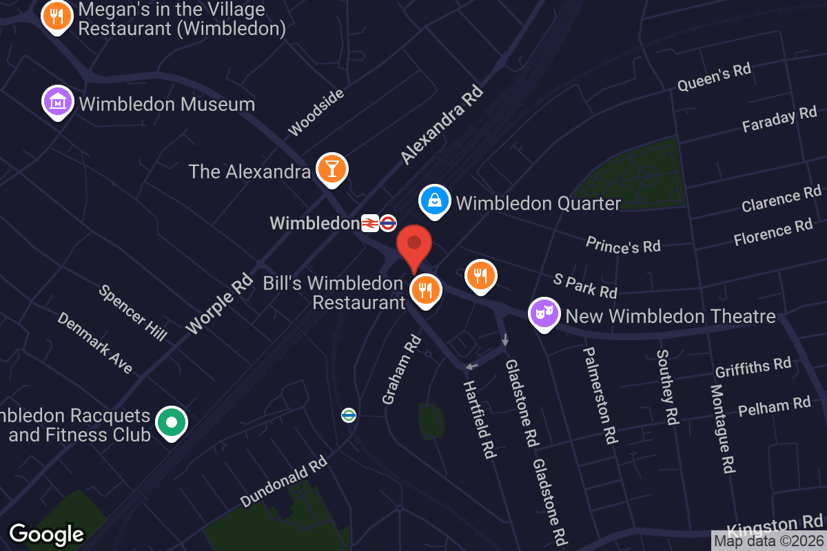 Map showing location of Curzon Wimbledon