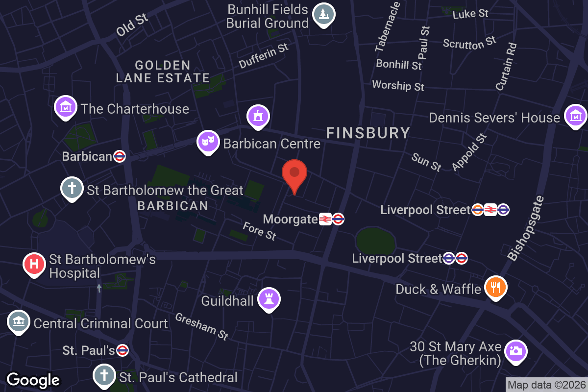 Map showing location of The Refinery Citypoint