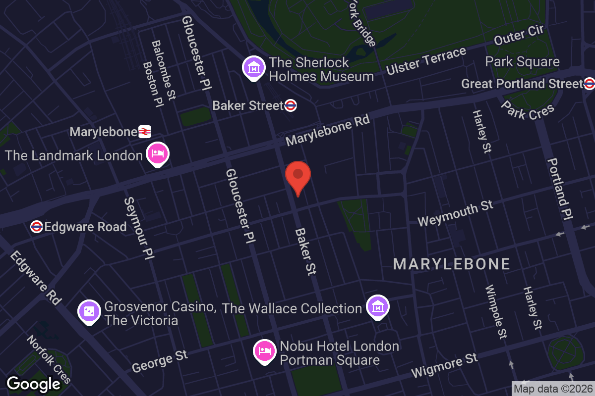 Map showing location of Everyman Baker Street