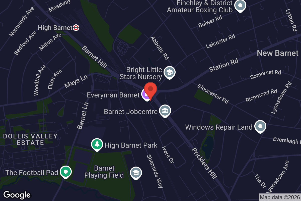 Map showing location of Everyman Barnet