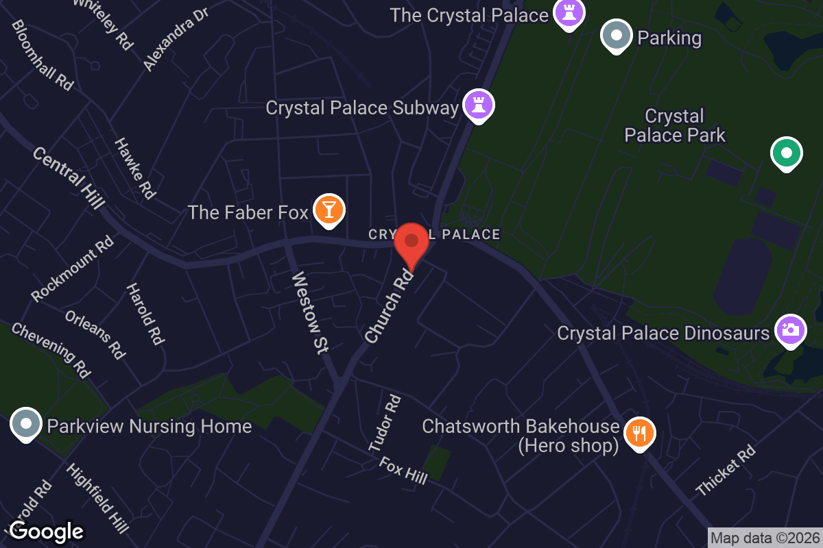 Map showing location of Everyman Crystal Palace