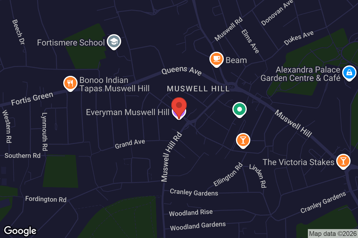 Map showing location of Everyman Muswell Hill