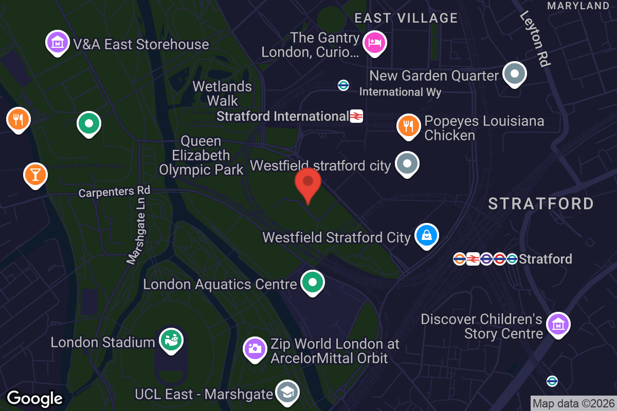 Map showing location of Everyman Stratford International