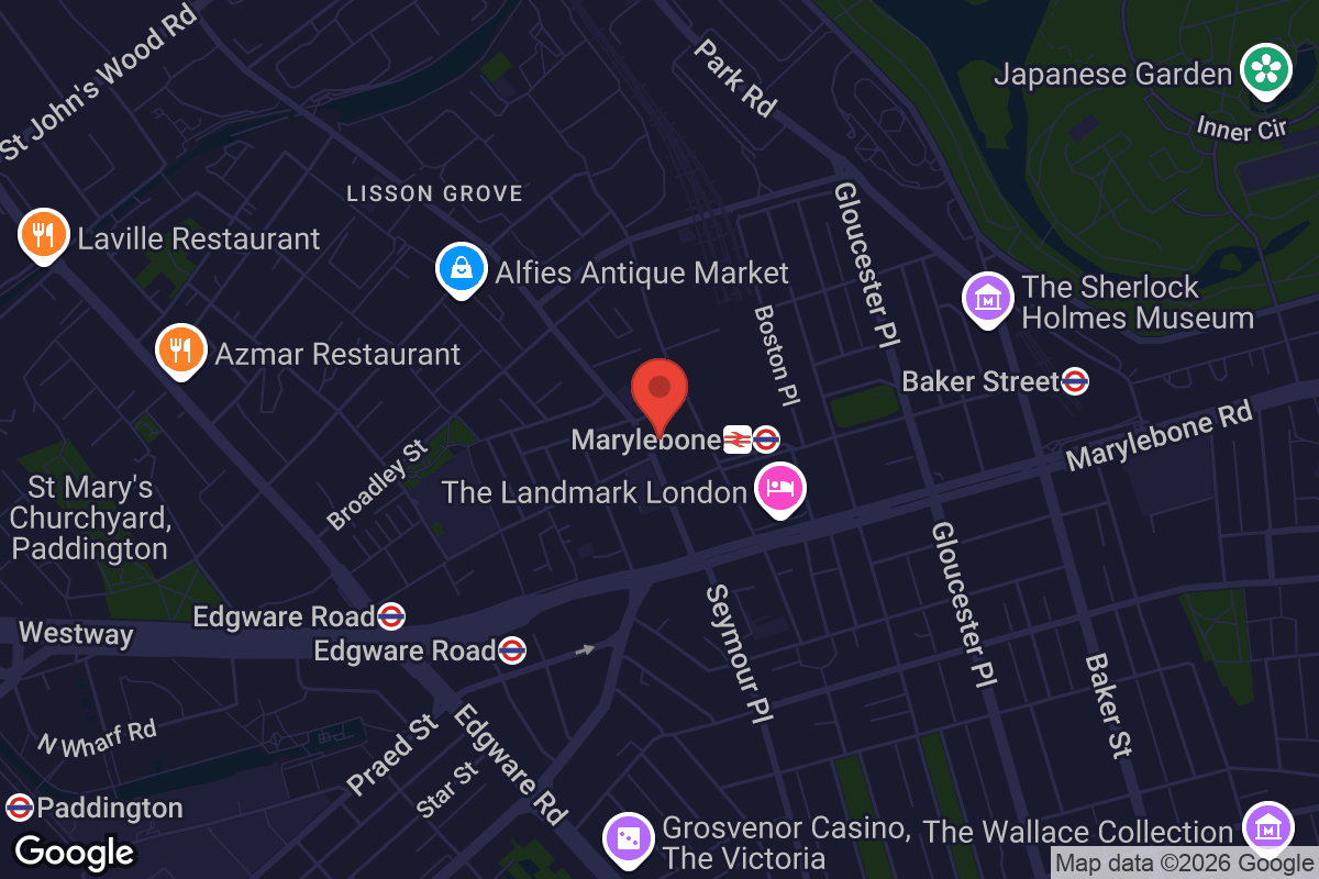 Map showing location of The Exchange NW1