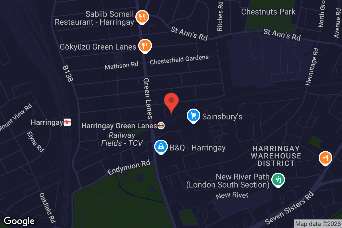 Map showing location of Kurdish Community Centre