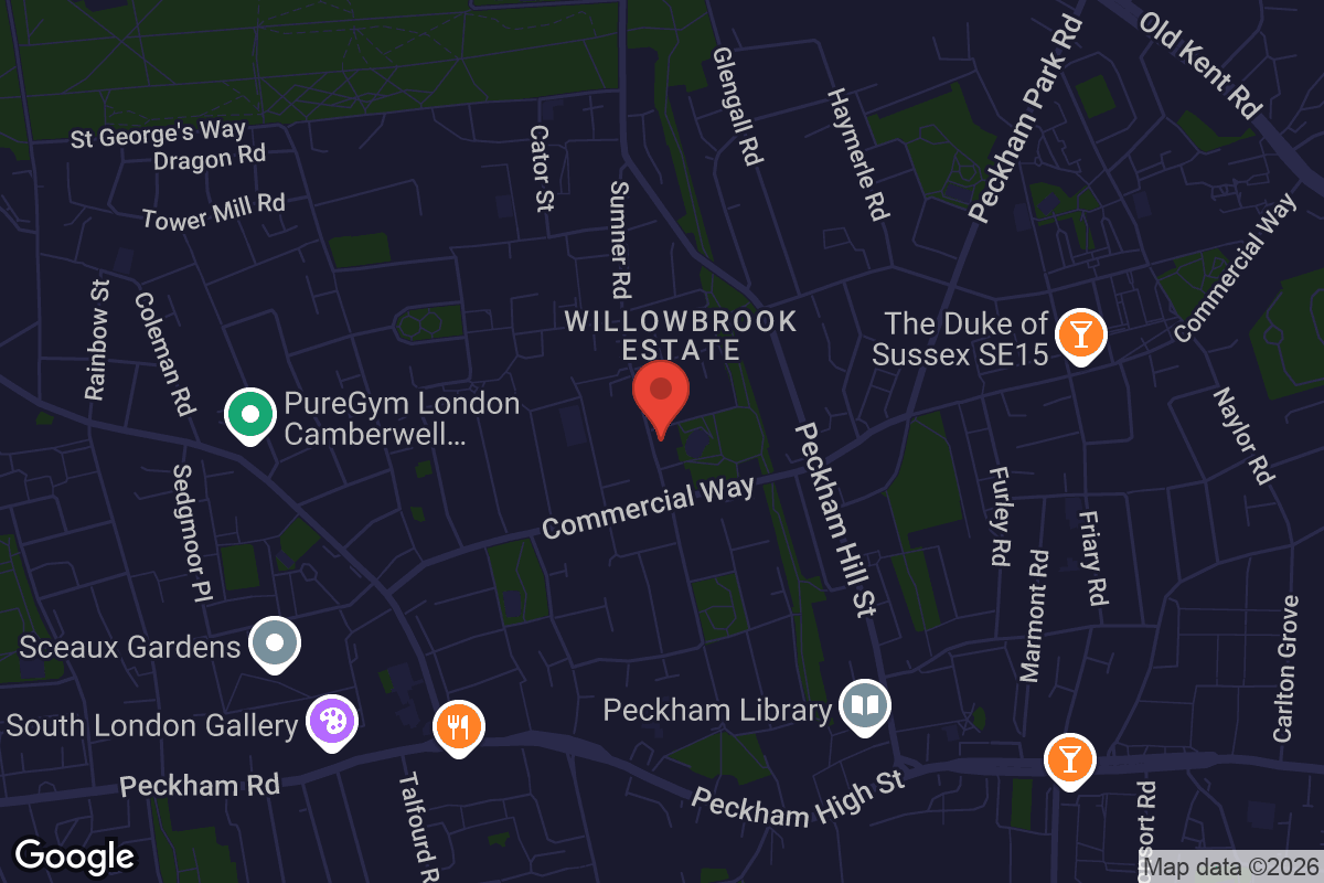 Map showing location of The Feminist Library