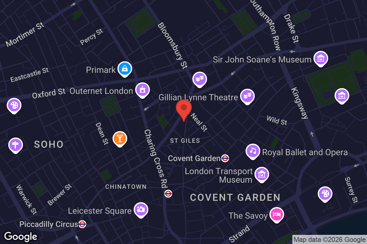 Map showing location of Firmdale Covent Garden Hotel
