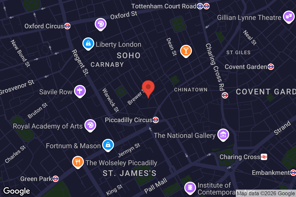 Map showing location of Firmdale Ham Yard Hotel