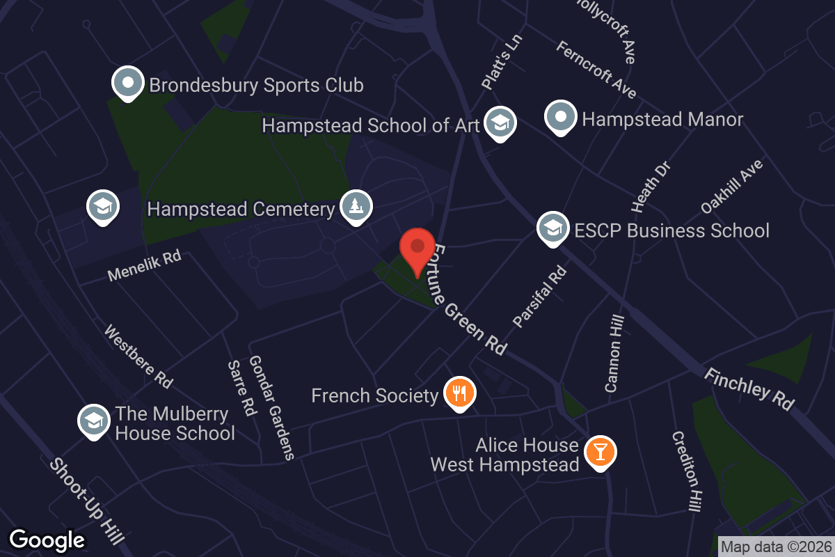 Map showing location of Fortune Green