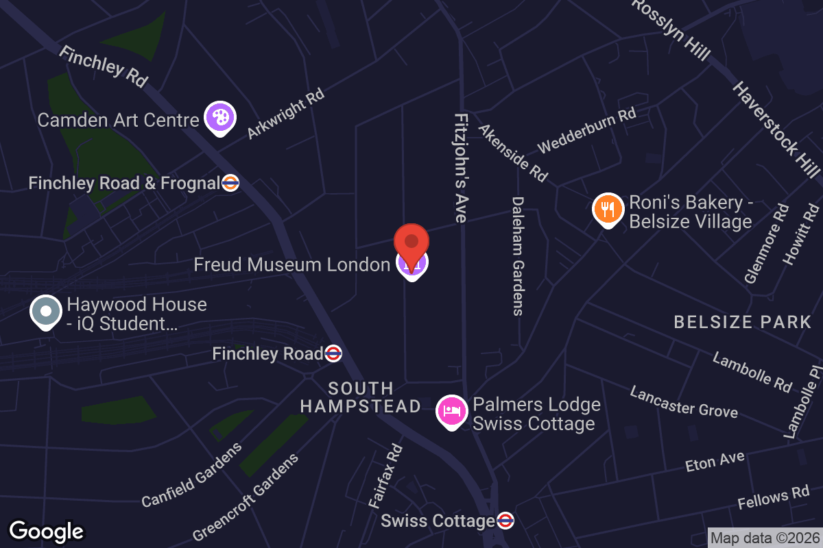 Map showing location of Freud Museum London