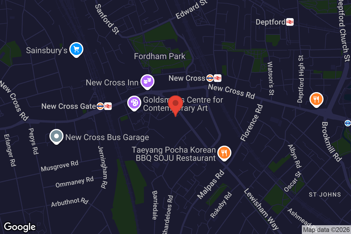 Map showing location of Goldsmiths