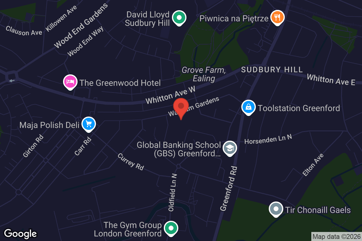 Map showing location of Greenford Quay