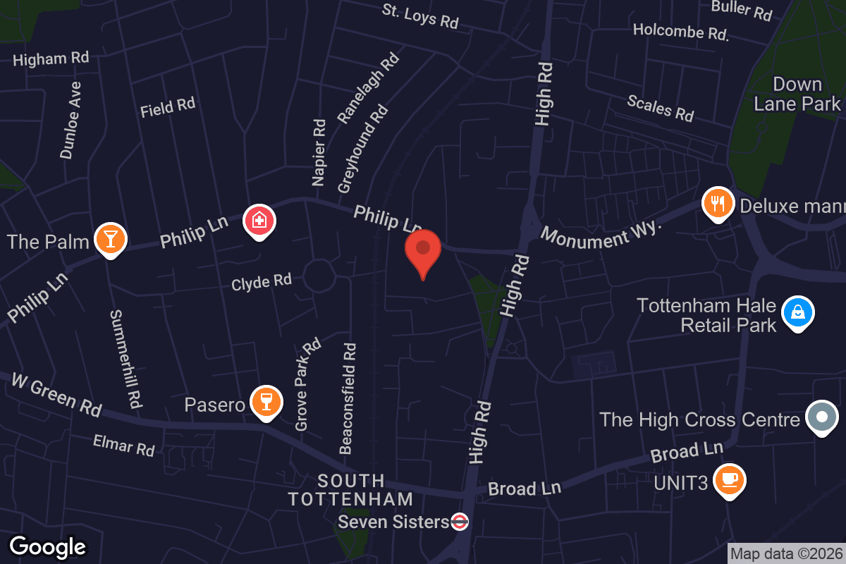 Map showing location of Marcus Garvey Library