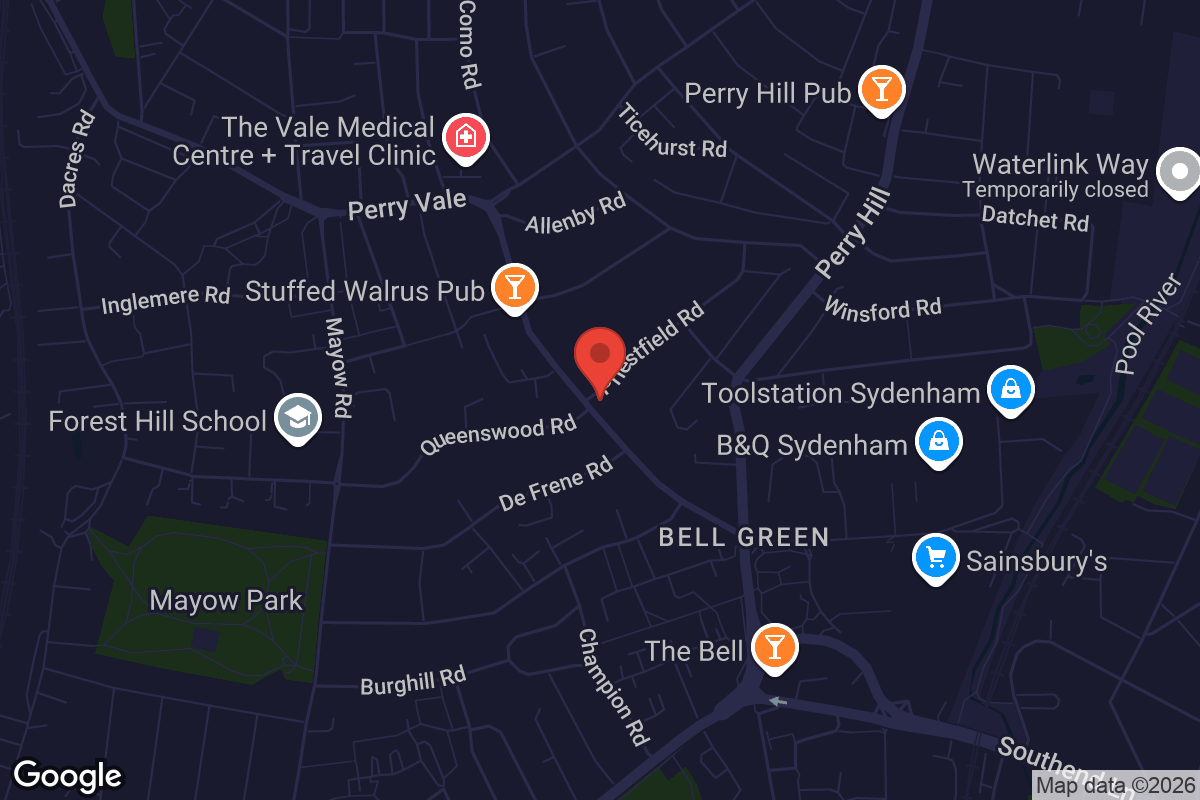 Map showing location of Harris Institute of Teaching and Leadership