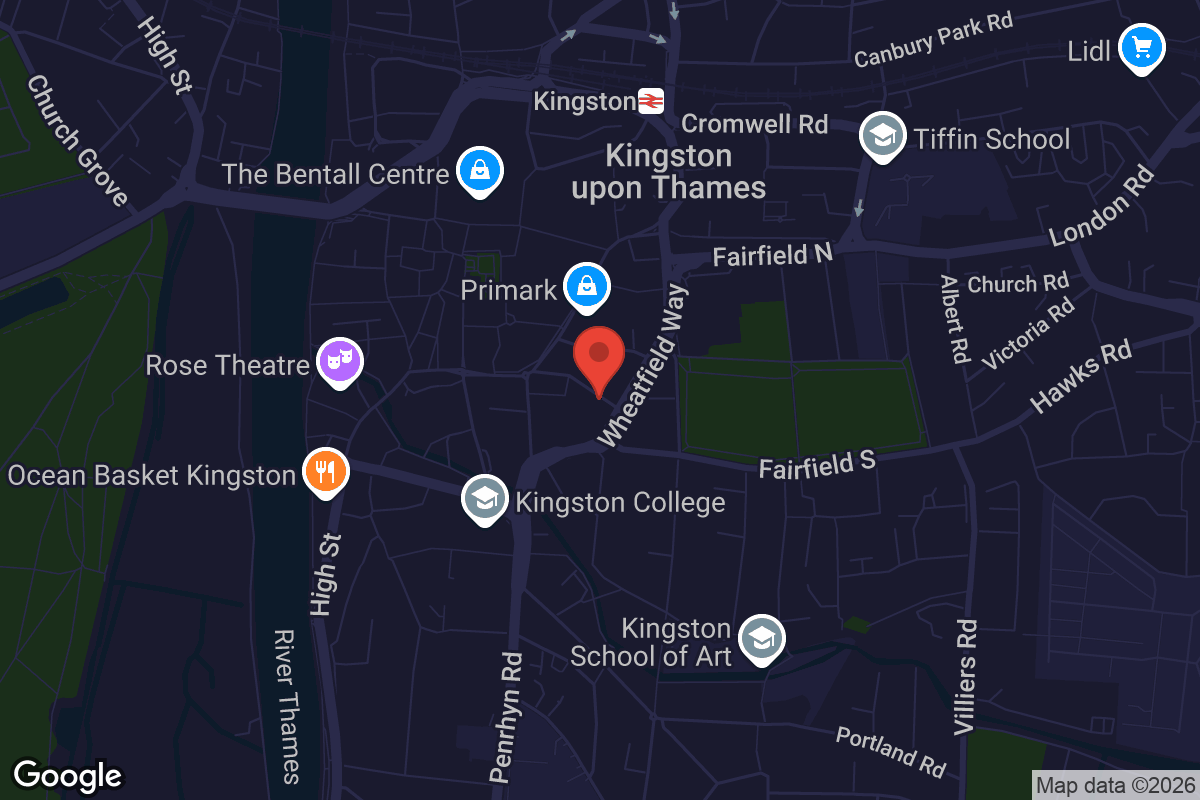 Map showing location of HKUK Kingston Community Centre