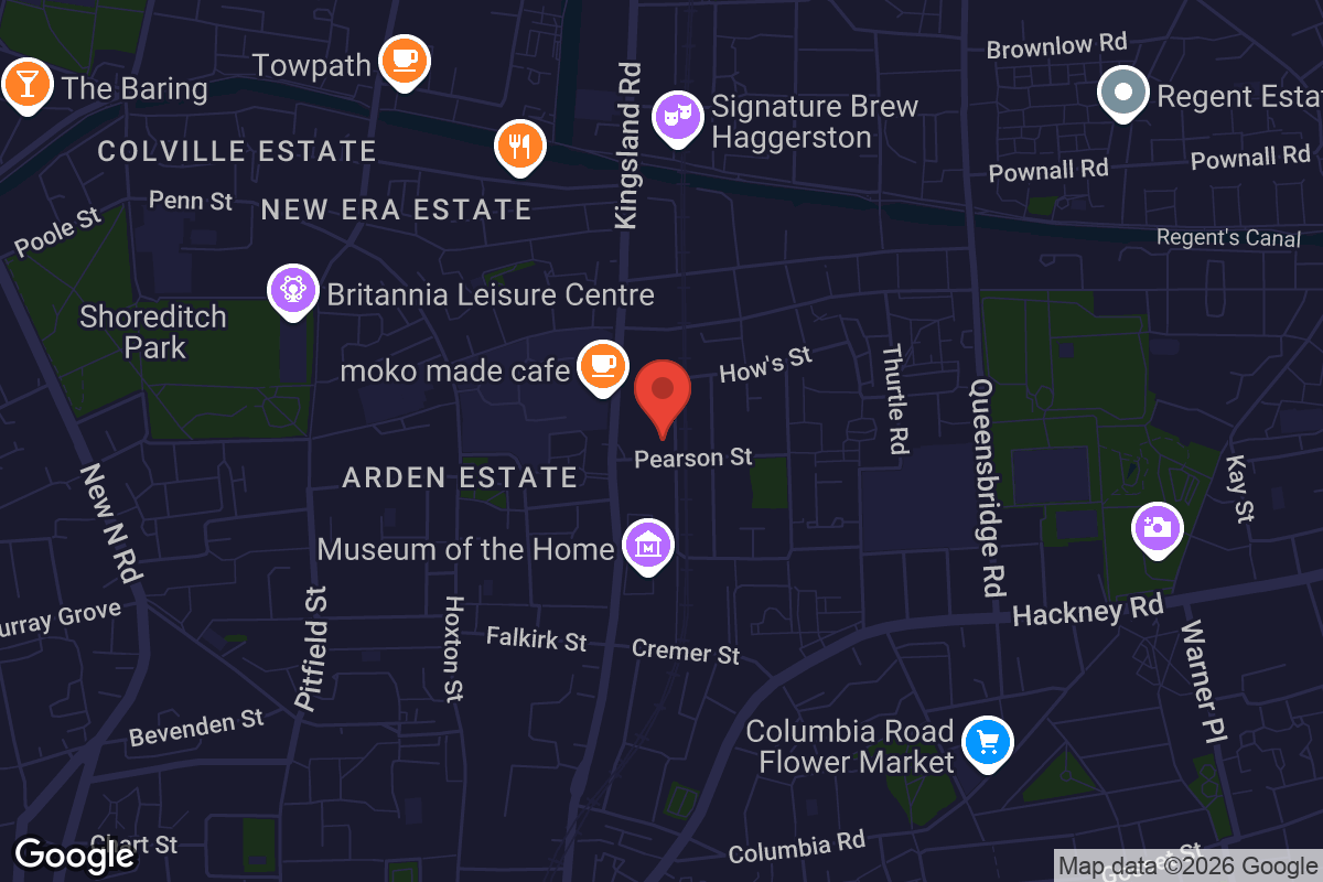 Map showing location of Hundred Years Gallery