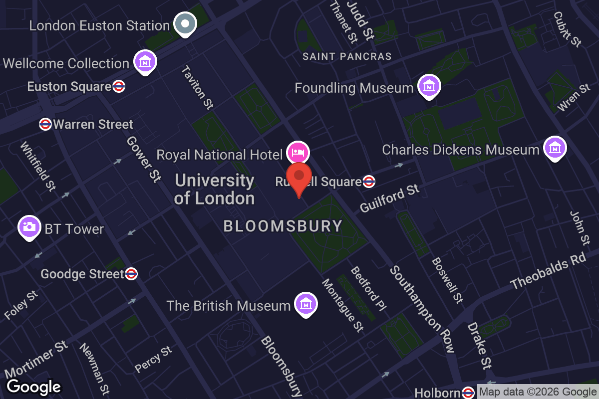 Map showing location of Institute of Advanced Legal Studies
